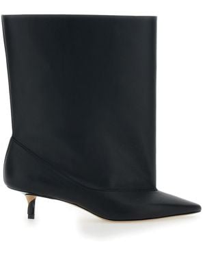 Jacquemus 'Les Bottes Tourni' Ankle Boots With Pointed Toe And Low Stiletto Heel - Black