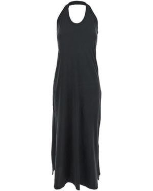 Jucca Sleeveless Dress With Halterneck And Straight Hem Cotton Long - Black