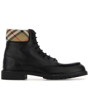 Burberry Leather Ankle Boots - Black