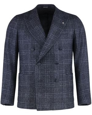 Tagliatore Jacket Prince-Of-Wales Wool Suit & Dinner - Blue