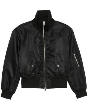 Frankie Shop Cropped Bomber Jacket Storm - Black