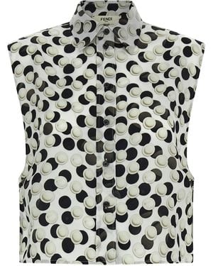 Fendi Polka Dot Crop Top - Black