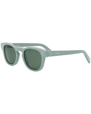 Celine Sunglasses Browline Full Rim, Shiny Lime Transparent Frame And Lens Cl40233I93N - Green