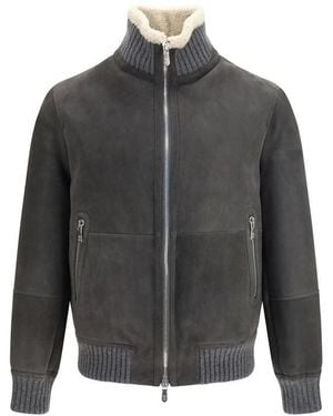 Brunello Cucinelli Wool Oves Aries Full-Length Jacket Clothing - Grey