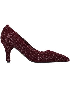 Prada Fabric Mid Heel Pumps - Red