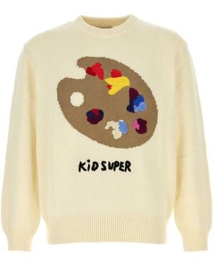 Kidsuper Ivory Cotton Jumper - Metallic