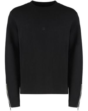 Givenchy Crew-Neck Wool Sweater Sweatshirts - Black