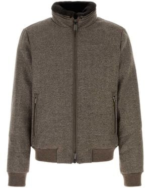 Moorer Wool Bellati Bomber Jacket - Grey