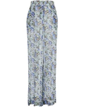 Semicouture Dress Printed Pants With Floral Print - Blue