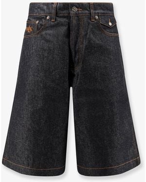 Walk In Paris Baggy Raw Denim Shorts - Blue