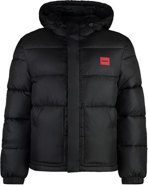 BOSS Hooded Short Down Jacket - Black