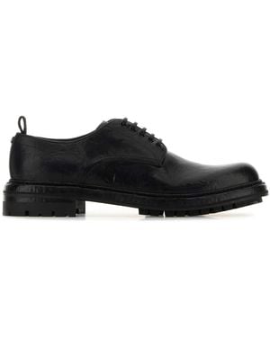 Dolce & Gabbana Leather Lace-Up Shoes - Black