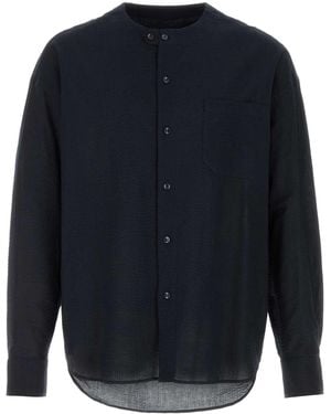 Giorgio Armani Midnight Seersucker Shirt - Blue