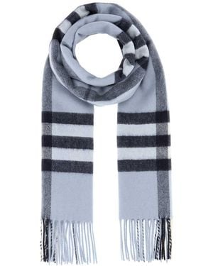Burberry Embroidered Cashmere Scarf - Blue