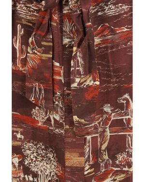 ALÉMAIS Midi Shirt Dress Ezra Silk - Brown