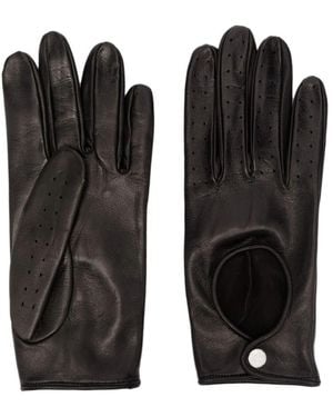 Ernest W. Baker Cut-Out Leather Driving Gloves - Black