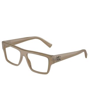 Dolce & Gabbana Eyeglasses Square Full Rim, Opal Frame And Clear Demo Lenses Lens Dg33823089 - Metallic