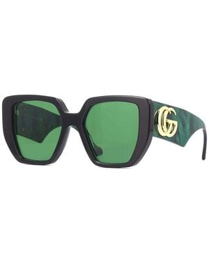 Gucci Gucci Gg0956S Oversized Logo-Plaque Sunglasses - Green