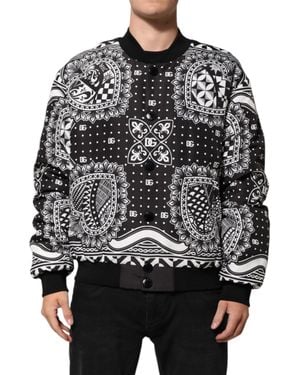 Dolce & Gabbana Bandanaprint Bomber Jacket And Polyester Clothing - Black