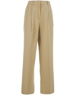 DUNST Front Pleated Pants For Cotton Nylon - Natural