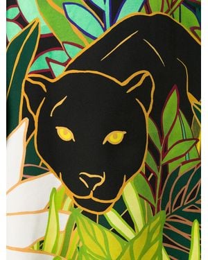 Valentino Panther The Jungle Bow Collar Dress - Yellow