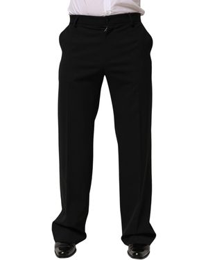 Dolce & Gabbana Wool Formal Dress Trouser Trousers 02+Wv - Black