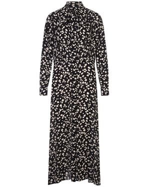 MSGM Spot-Printed Long-Sleeved Maxi Dress - Black