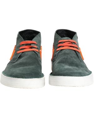 Dolce & Gabbana Derby Logo Casual Sneakers Shoes Suede - Green