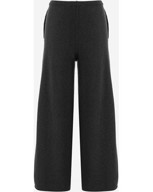 Bruno Manetti Wool And Cashmere Knit Pants Virgin Pants - Black