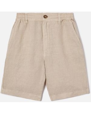 MC2 Saint Barth Light Ischia Jr Shorts Linen Pant - Natural