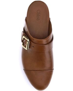 Chloé Mules Jeannette Sandal - Brown