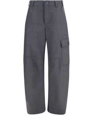 Brunello Cucinelli Grey Wool Oves Aries Cargo Trousers