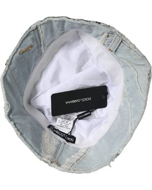Dolce & Gabbana Patchwork Cotton Denim Bucket Cap Hat Elastane - Gray