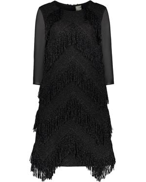 Lorena Antoniazzi Dress With Fringes - Black