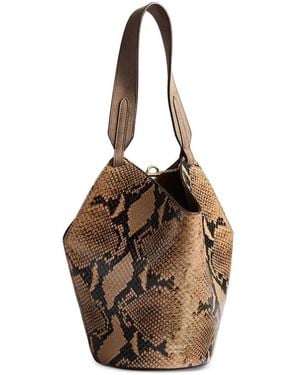 KHAITE Mini Bag Elena Python-Embossed Leather Calfskin - Brown