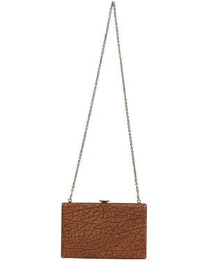 Dolce & Gabbana Leather Frame Clutch Mini Crossbody Bag - White