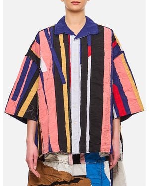 Casey Casey April Shirt-Stripe Patchwork - Red
