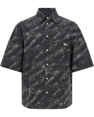 Jacquemus Jacquemus Marine-Print Cotton Shirt - Gray