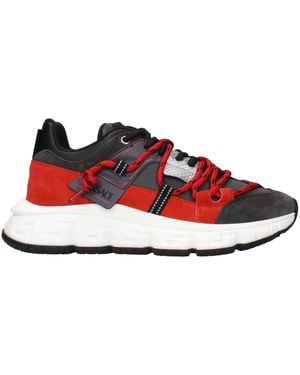 Versace Leather Chunky Sneakers - Red