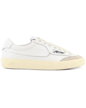 Autry Windscape Leather Trainers With Suede Insert - White