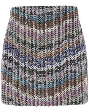Missoni Mini Skirt With Zigzag Motif Polyamide - Gray