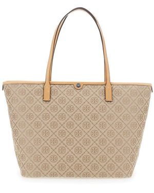 Tory Burch Tote Bag Canvas Cotton - Natural