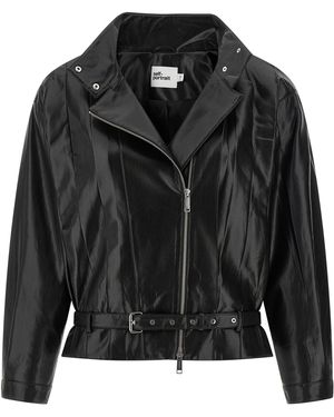 Self-Portrait Biker Jacket - Black