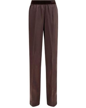 Tom Ford Brown Silk Casual Trousers