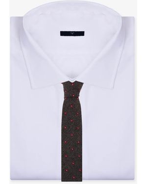 Larusmiani Seven Folds Tie Small Pattern - White