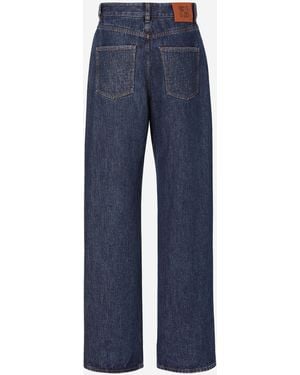 Fendi Long Cotton Jeans - Blue