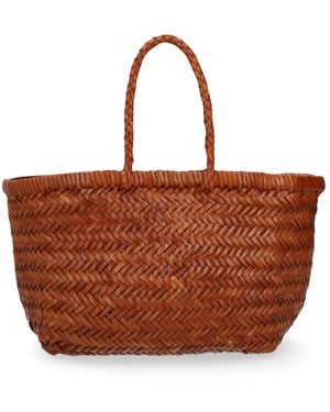 Dragon Diffusion Leather Handbag Triple Jump Handbags - Brown