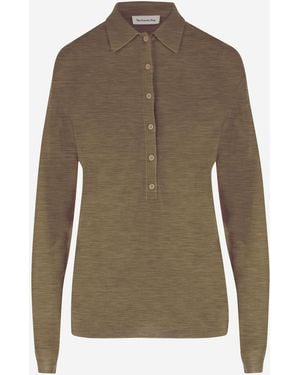 Frankie Shop Polo Shirt Wool-Blend Tops - Brown