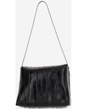 KHAITE Bobbi Leather Shoulder Bag Aguilla - Black