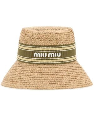 Miu Miu Raffia Hat - Natural